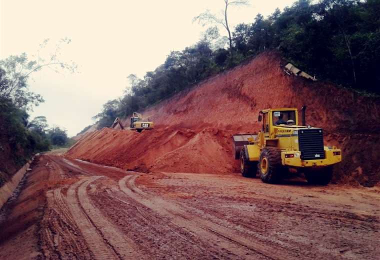 Obras en la carretera a Muyupampa, en 2019. Foto: ABC