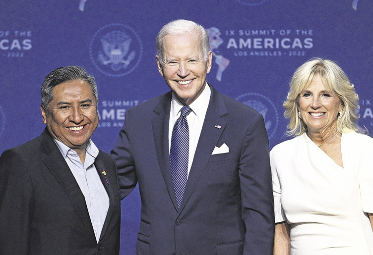 El canciller junto a Joe Biden y la primera dama de EEUU