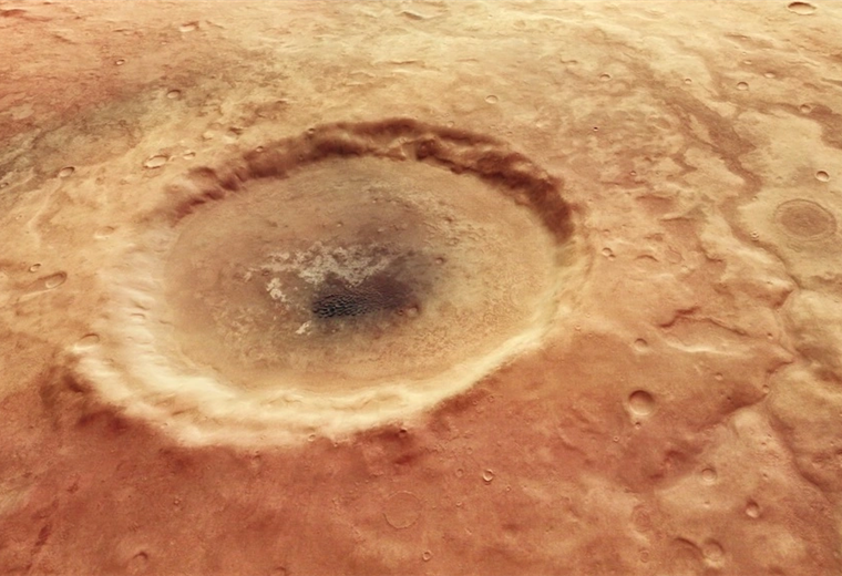 El cráter fue ubicado en la superficie de Marte. Foto. Internet 