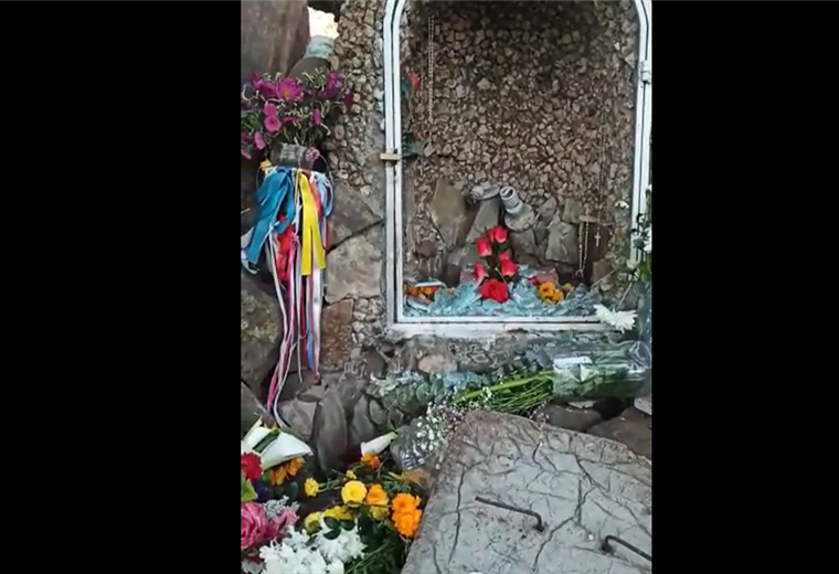Destruyen imagen de la Virgen de Chaguaya