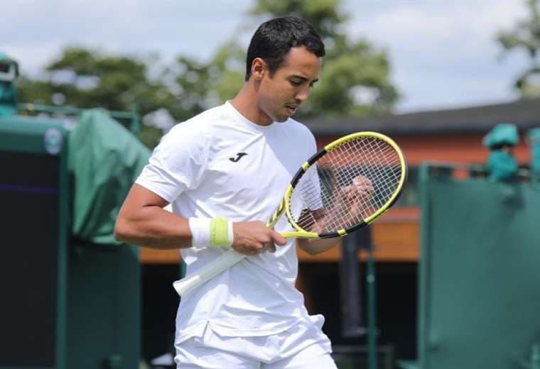 Hugo Dellien no pudo celebrar una victoria en Wimbledon. Foto: H. Dellien