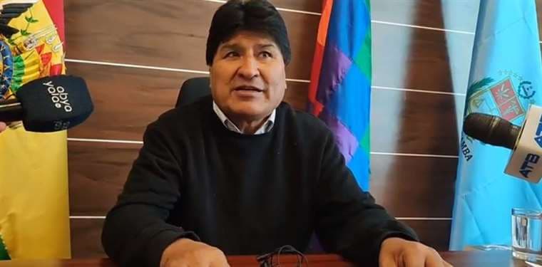 El expresidente, Evo Morales, en conferencia de prensa 