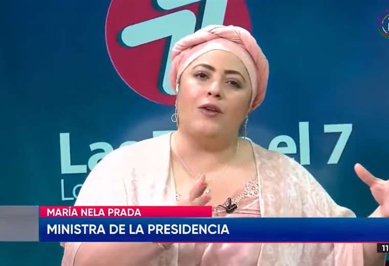 La ministra de la Presidencia, María Nela Prada