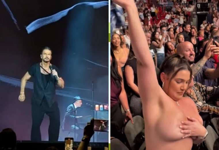 Otra fanática de Arjona se quita la ropa en pleno concierto durante la canción Desnuda