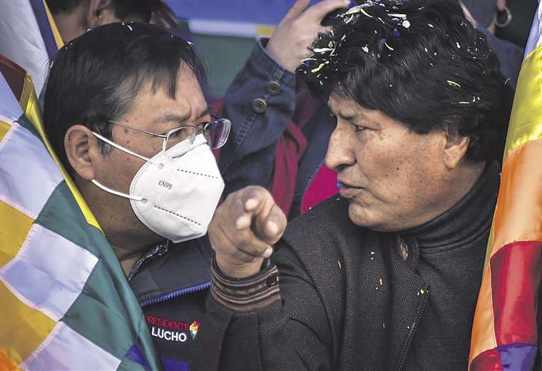 Luis Arce y Evo Morales/Foto:  Marka Registrada