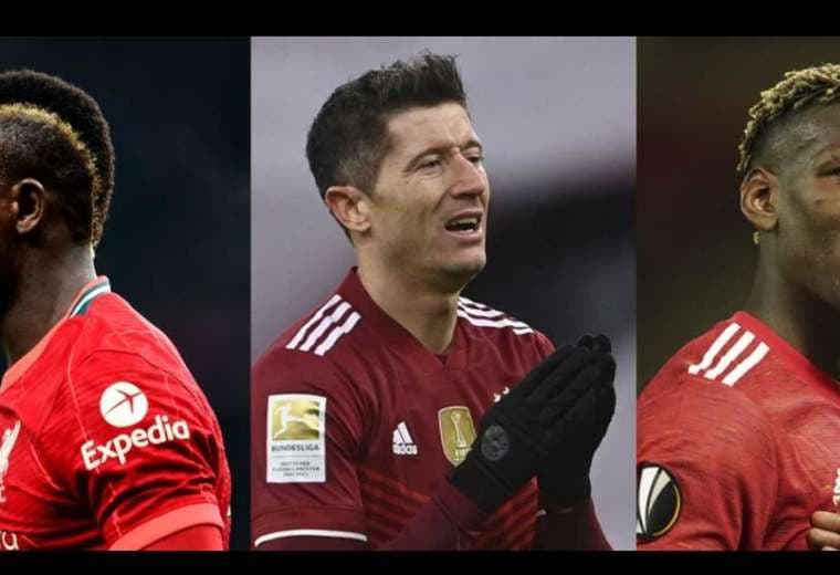Mané (izq.), Lewandowski (c.) y Pogba. Foto: Internet