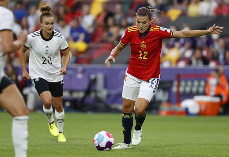 España en su duelo ante Alemania por la Eurocopa Femenina 2022. EFE