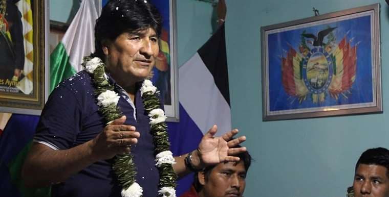 Evo Morales en su visita a Trinidad 