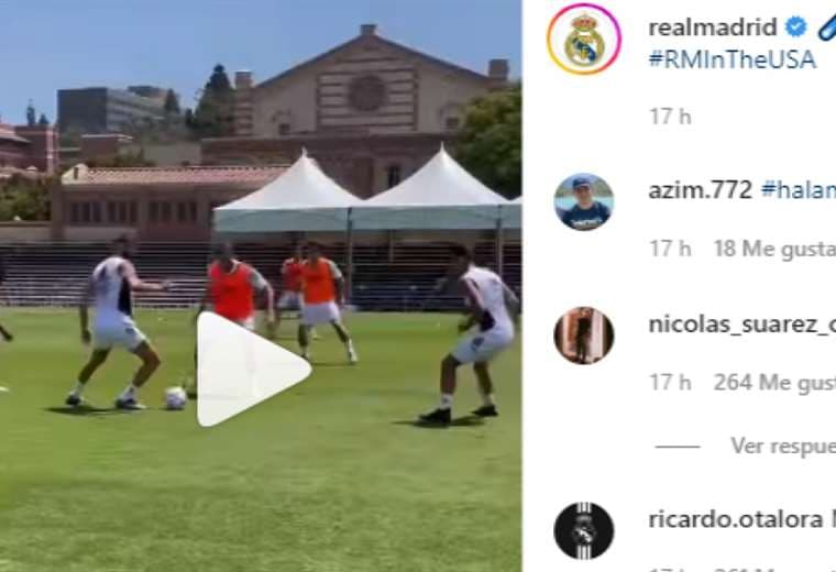 Captura de pantalla del video publicado por el Real Madrid en Instagram