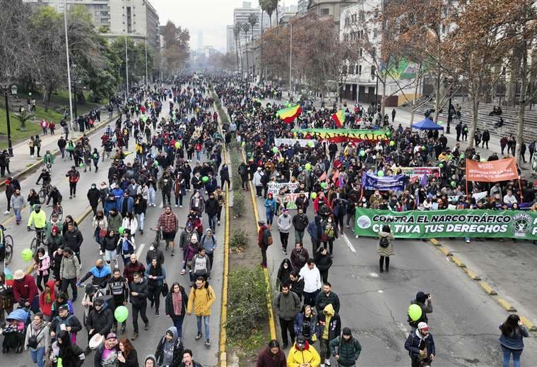 Chile marcha para regularizar el uso de cannabis. Foto AFP