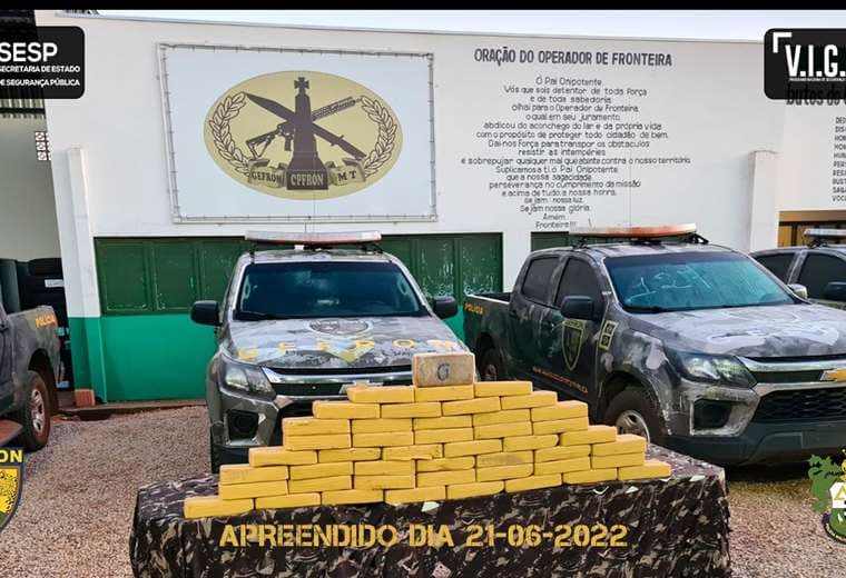 La incautación en Brasil de cocaína que pasó desde Bolivia. Foto: GEFRON Brasil