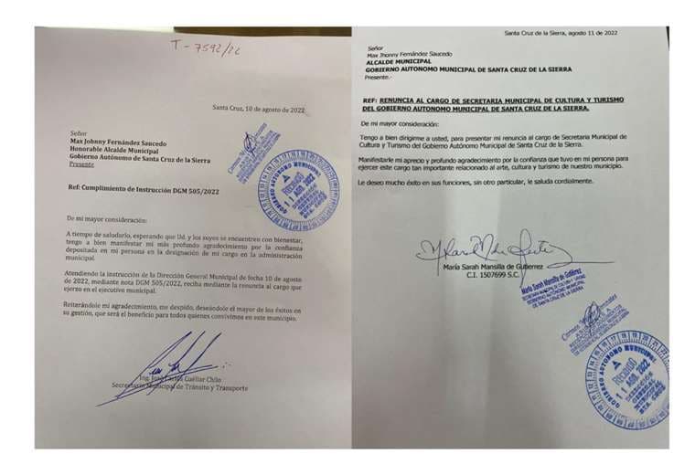 Secretarios municipales presentan cartas de renuncia a sus cargos
