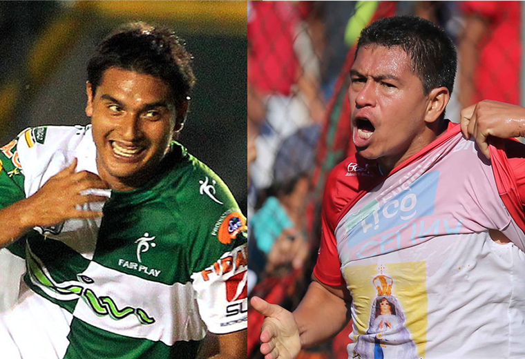 Castillo y Saucedo, dos goleadores del fútbol boliviano. Fotos. Jorge Gutiérrez 
