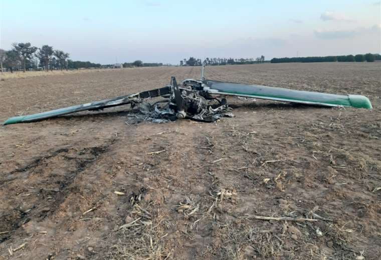 En estas condiciones quedó la aeronave tras el accidente/Foto Guider Arancibia