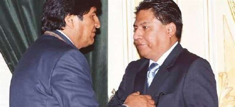 Iván Lima cuando fue designado por Evo Morales