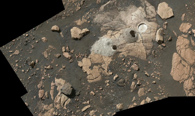 La roca bautizada "Wildcat Ridge", de la que Perseverance tomó dos muestras en Marte AFP