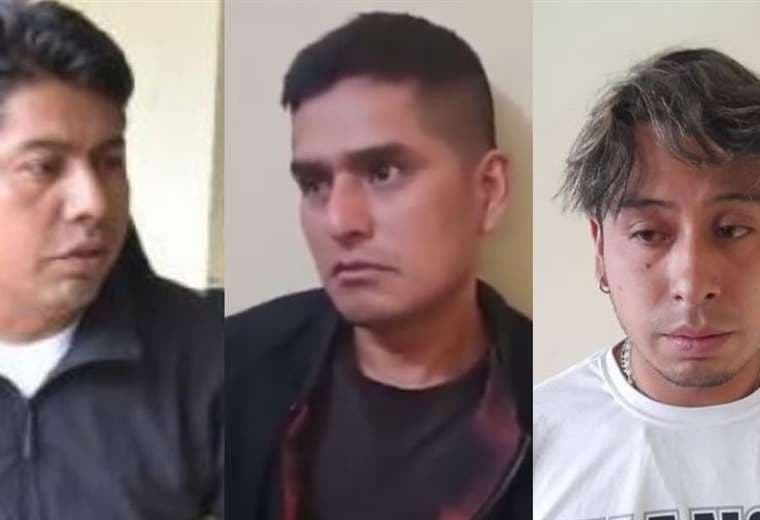 Freddy Machicado (izq), Raúl Uría (cent) y Omar Pino (der) son los tres detenidos 
