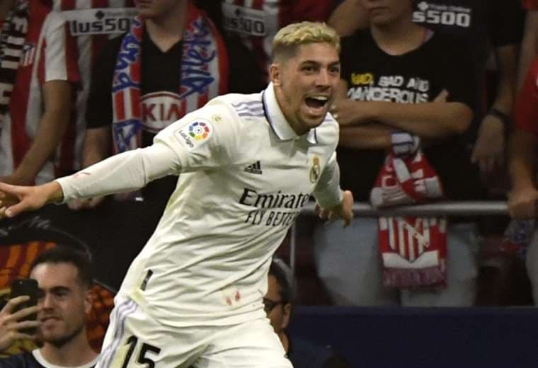 El uruguayo Fede Valverde anotó el segundo gol del Madrid. Foto: AFP