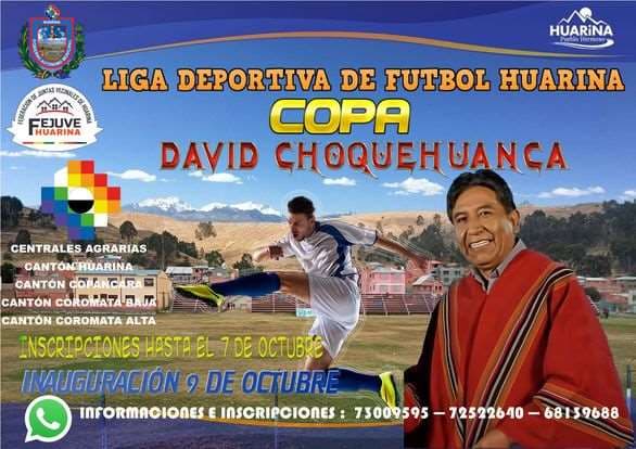 Convocatoria a la Copa Choquehuanca I redes.