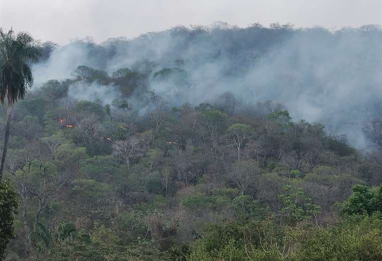 Incendio en Roboré. Foto: GADSC