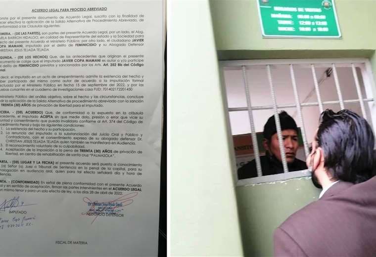 Javier Copa firmó el acuerdo legal para un proceso abreviado por feminicidio 