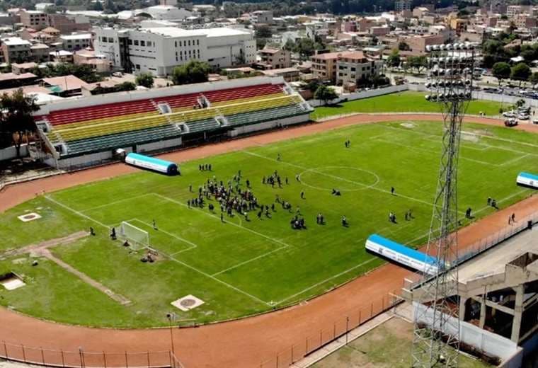 Una vista del estadio Municipal de Quillacollo. Foto: Internet