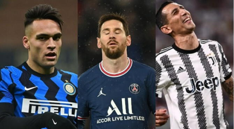  Figuras argentinas. Lautaro, de Inter, Messi, del PSG y Di María, de la Juventus 