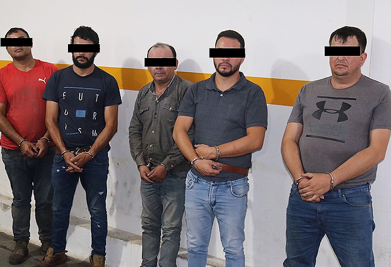 Los bolivianos y paraguayos capturados por el Senad. Foto: Fiscalía Paraguay