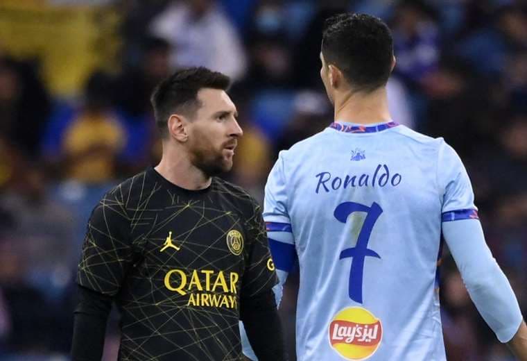Messi y Ronaldo en el amistoso del PSG y las estrellas de Arabia Saudita. AFP