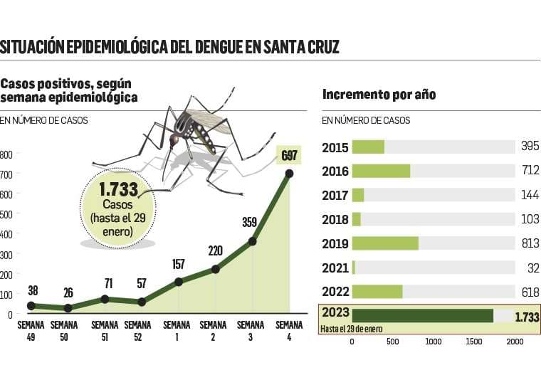 En una semana se duplican los casos de dengue en Santa Cruz y se bate el récord de 15 años