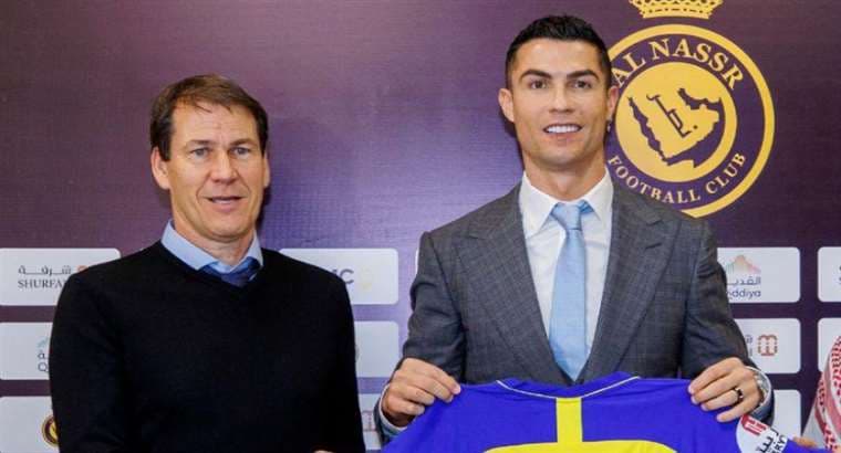Rudi García (izq.) y Cristiano Ronaldo juntos. Foto: Internet