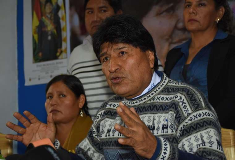  Evo Morales en conferencia de prensa. Foto: APG. 