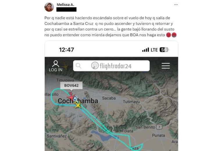 Denuncian en redes sociales a Boliviana de Aviación