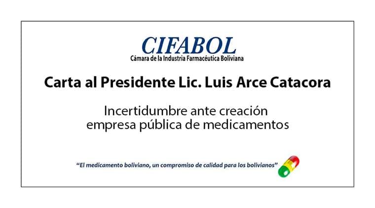 Carta al Presidente Lic. Luis Arce Catacora