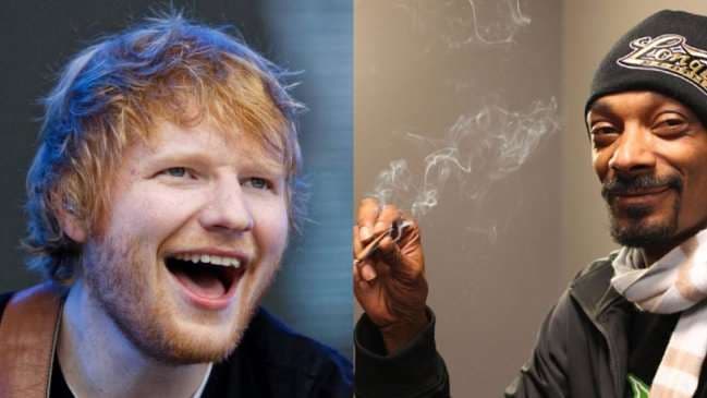 Ed Sheeran confesó que quedó ciego al fumar marihuana con Snoop Dogg 