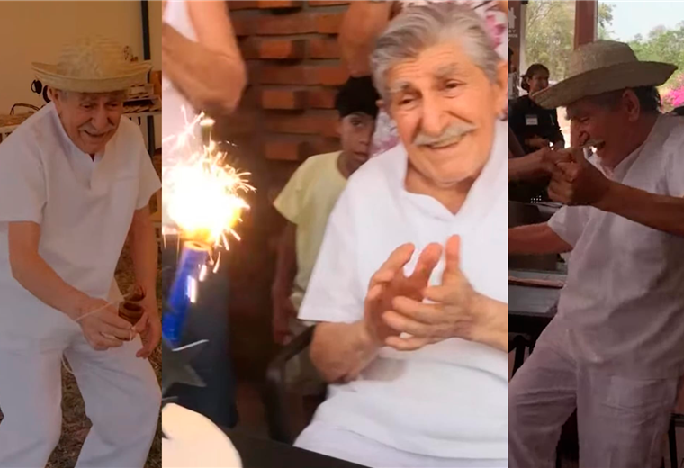 Don Lorgio Vaca, bailó enérgico y jugó enchoque el día que cumplió 93 años