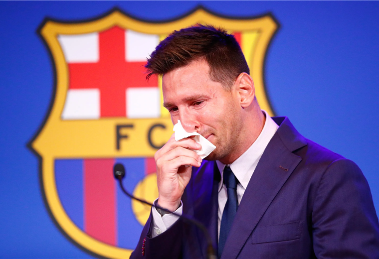 Messi en su despedida de Barcelona.