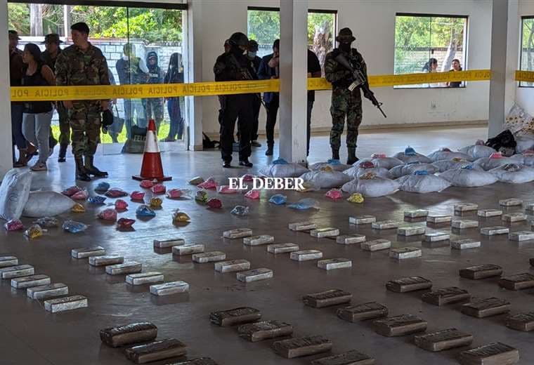 La droga secuestrada en los últimos nueve operativos en Santa Cruz. Foto: El Deber. 