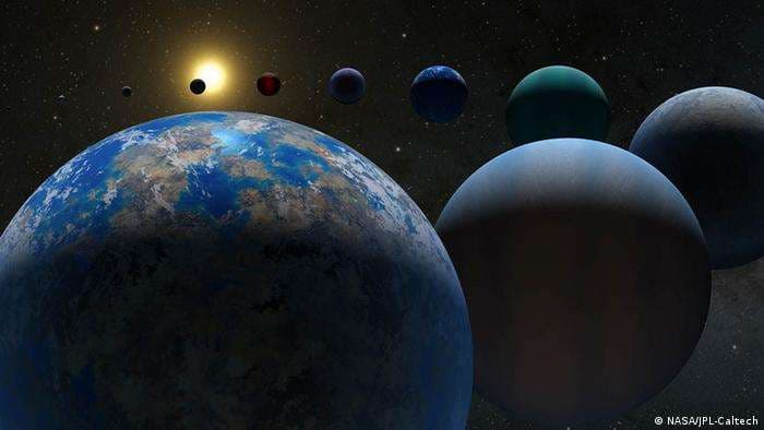 Ilustración del sistema solar y los planetas.