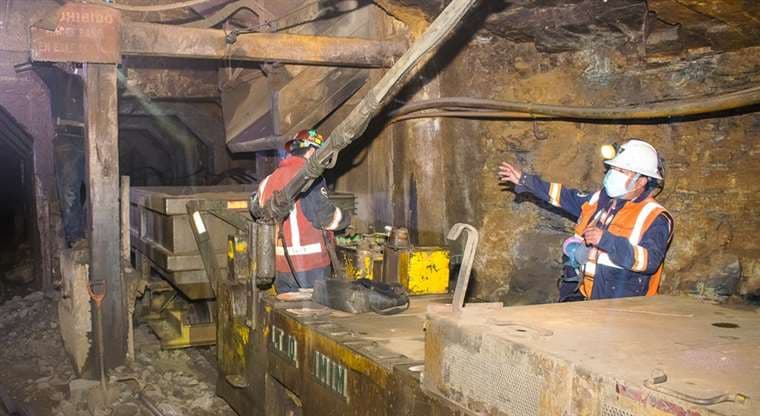 Trabajos en interior mina en Colquiri. Foto: EMC