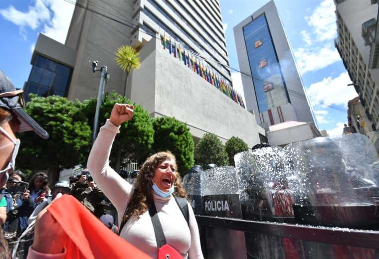Protesta de maestros en La Paz /Foto: APG Noticias
