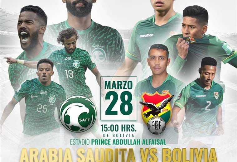 Arabia Saudita - Bolivia se verá gratis en la web futbol.bo