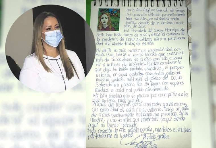 En una carta a la CIDH, Angélica Sosa se declara “rehén política” y pide su libertad 