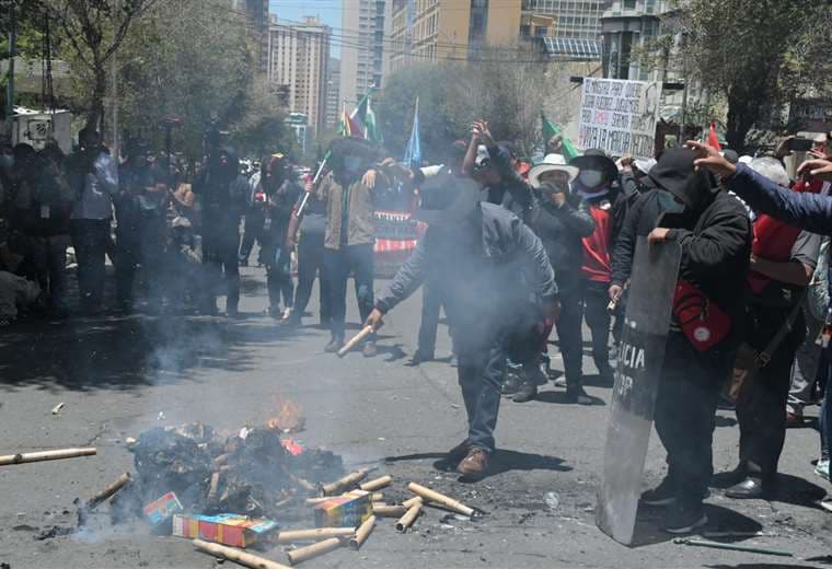 Protesta de maestros en La Paz /Foto: APG Noticias