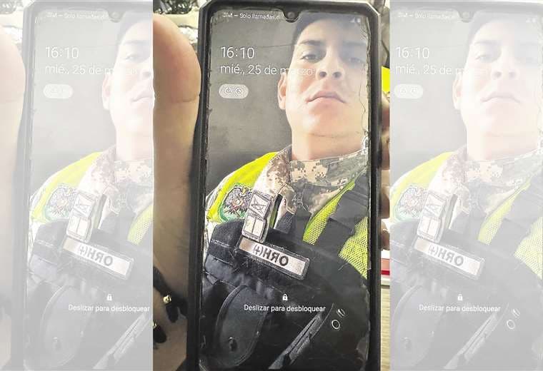 El celular del policía del Gacip José David Candia