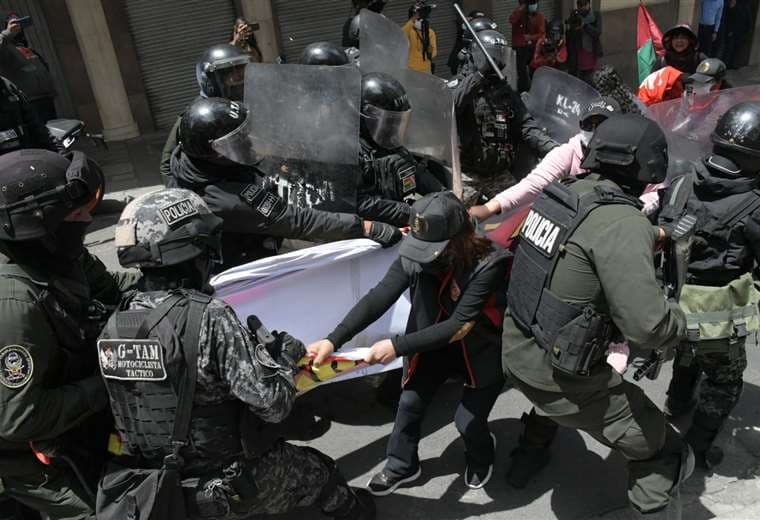 Protesta de maestros en La Paz/Foto: APG Noticias