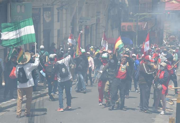 Protesta de maestros en La Paz/Foto: APG Noticias