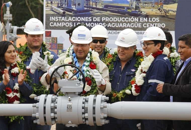 Arce en la inauguración del proyecto petrolero/Foto: YPFB