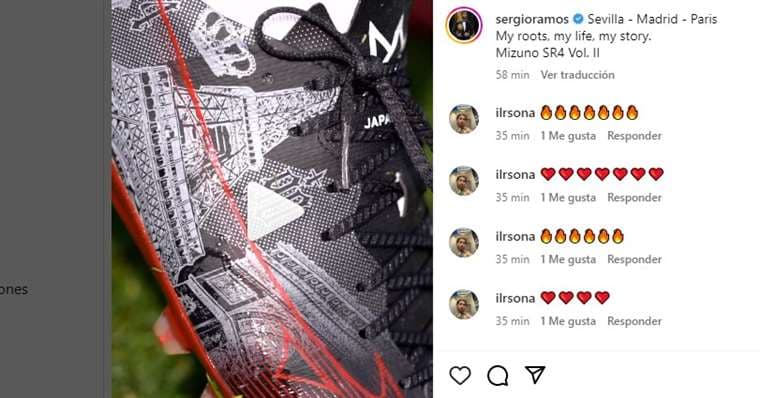 Sergio Ramos presume sus nuevas zapatillas (video)