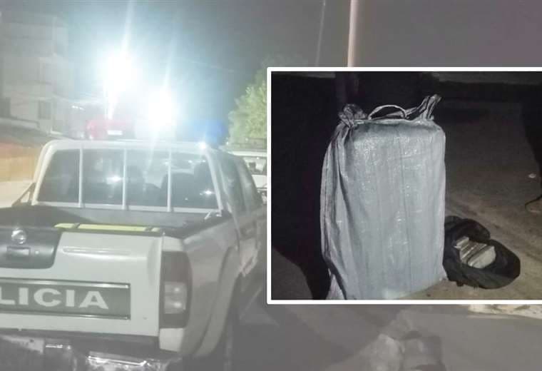 Policía sorprende a tres sujetos intentando cruzar la frontera, dos huyen por el río Bermejo y abandonan 25 kilos de droga